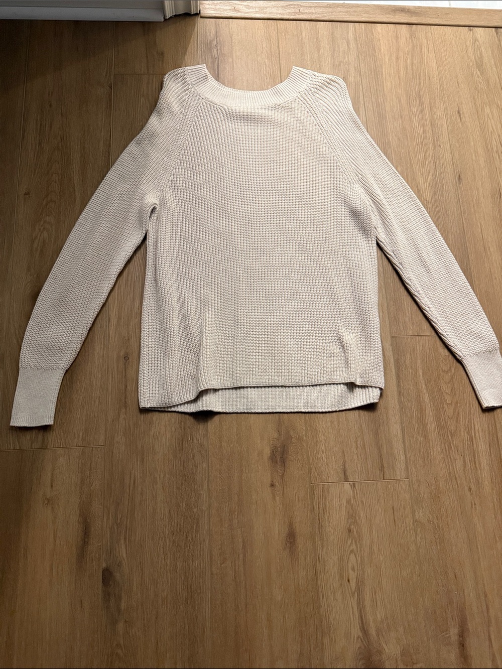 Banana Republic Cream Ribbed Crewneck Sweater
